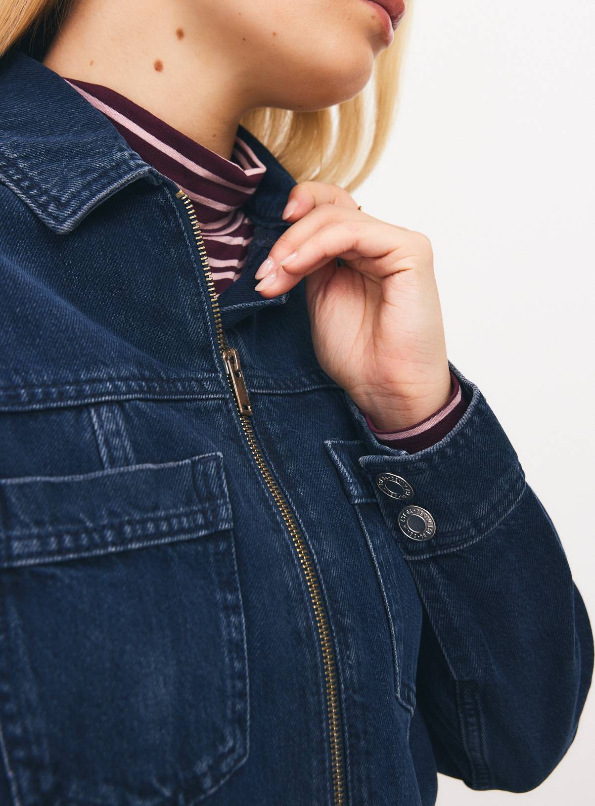 Dark Denim Zip Front Dress 12 - Image 3